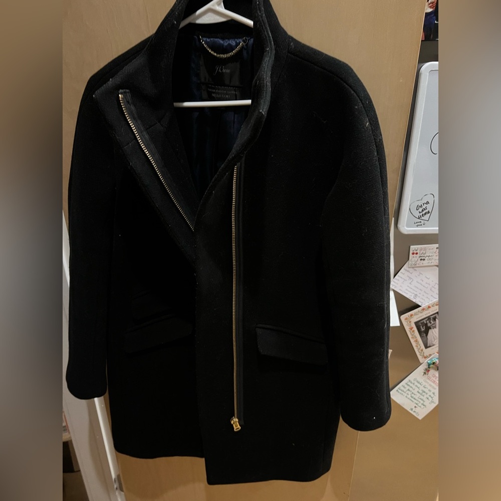 J Crew Italian stadium cloth coat, black, size 2